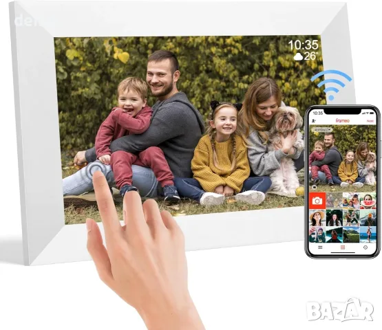 10,1-инчова WiFi цифрова фоторамка, 1280x800 IPS сензорен екран HD, 32GB