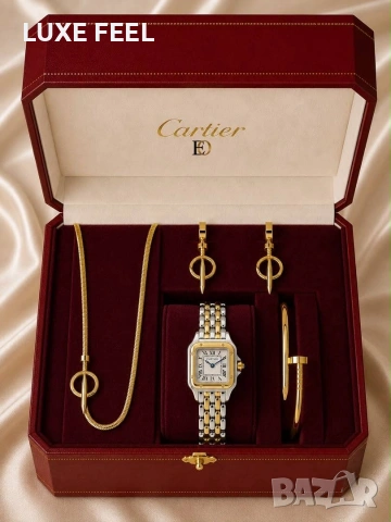 Cartier ⚜️Дамски Часовник + Бижута , снимка 5 - Дамски - 55248845