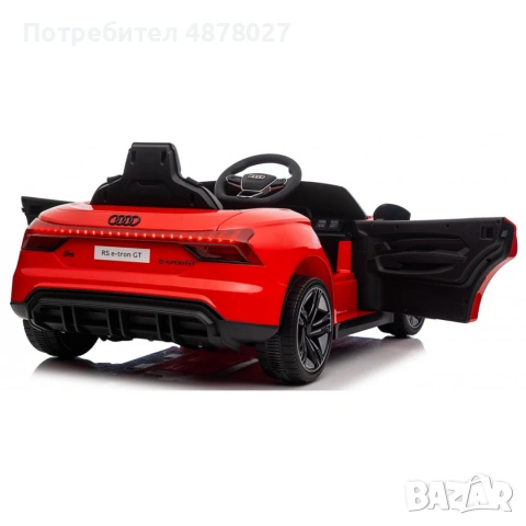 Акумулаторен джип Audi RS E-Tron GT 4X4 Licensed с меки гуми и кожена седалка 12V, снимка 11 - Детски велосипеди, триколки и коли - 55253477