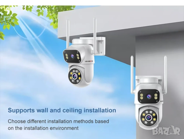LS VISION WiFi IP PTZ 4K 8MP Камера Цветно нощно виждане Двупосочно аудио iCSee APP, снимка 6 - IP камери - 51016045