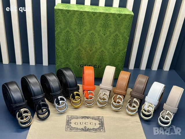 колани от естествена кожа в кутия Gucci 3см