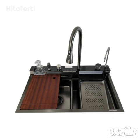 КОМПЛЕКТ МИВКА НЕРЪЖДАЕМА СТОМАНА С КРАН 750*460 HAUSBERG HB-C-9955