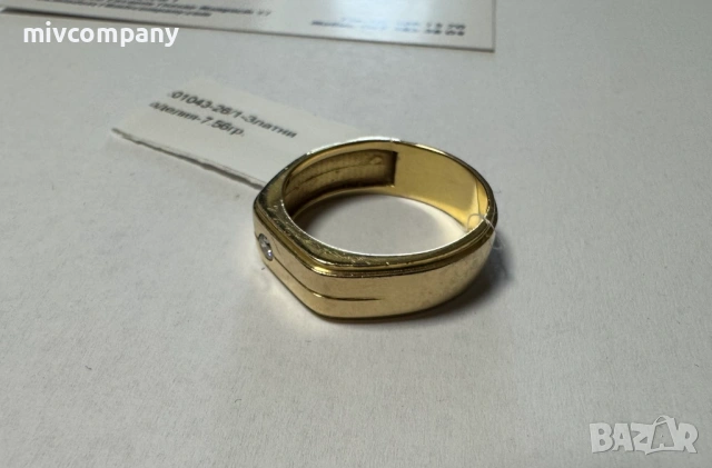 Златен пръстен 7.56гр.18К с диамант+сертификат, снимка 5 - Пръстени - 54027880