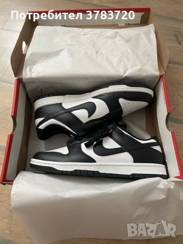 Чисто нови оригинални маратонки Nike Dunk Low Retro (Panda) 44 номер, снимка 5 - Маратонки - 55162419