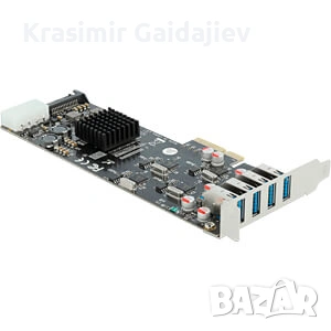Delock PCI Express x4 карта към 4 x външни SuperSpeed ​​​​USB (USB 3.2 Gen 1) USB Type-A женски, чет, снимка 3 - Кабели и адаптери - 54913400