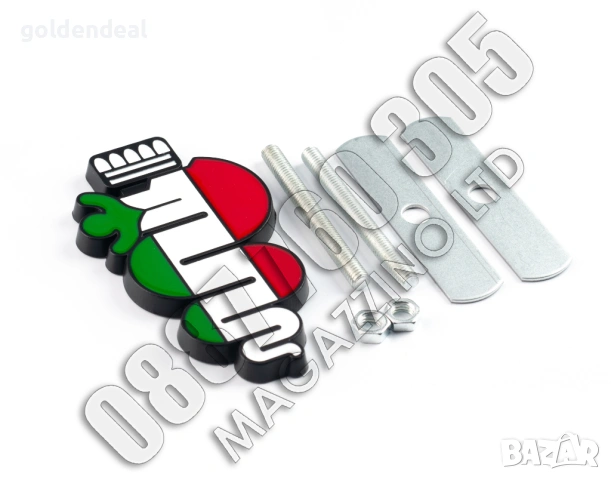 Алфа Ромео Змия Емблема за предна решетка 147 156 166 159 Brera с болтове, снимка 5 - Аксесоари и консумативи - 34714597