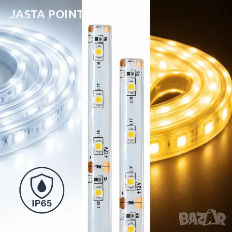 5м LED лента със сензор за движение PIR – автоматична светлина за домът, обхват 3м, 220V, IP65, снимка 9 - Лед осветление - 55380305