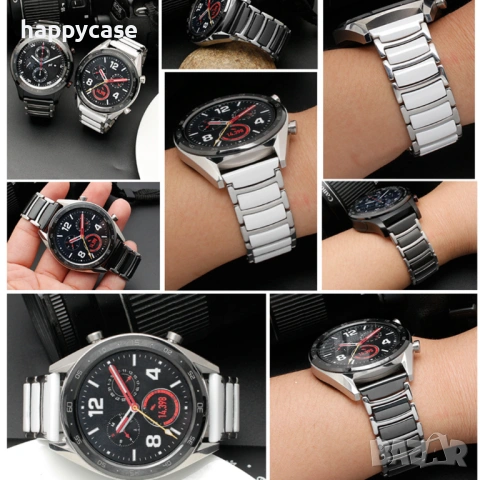 18 mm CERAMIC 2 Керамична верижка каишка за Huawei Watch / Garmin / Xiaomi, снимка 3 - Каишки за часовници - 54489906
