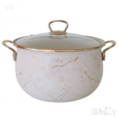 Тенджера Goldmann GM 8017-26B, 26см., Емайл, Индукция, Бял/Старо злато, снимка 8 - Съдове за готвене - 55340435