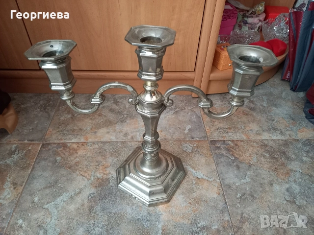 Свещеник от метална сплав , снимка 2 - Декорация за дома - 54824306