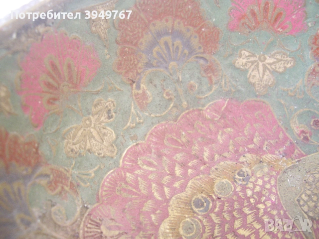 Месингова рисувана купа., снимка 3 - Антикварни и старинни предмети - 54530940