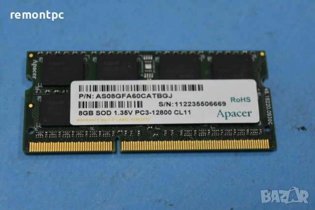 8 GB DDR3L Sodimm - 8 ГБ памет за лаптоп - 1.35 волта 1600 mhz