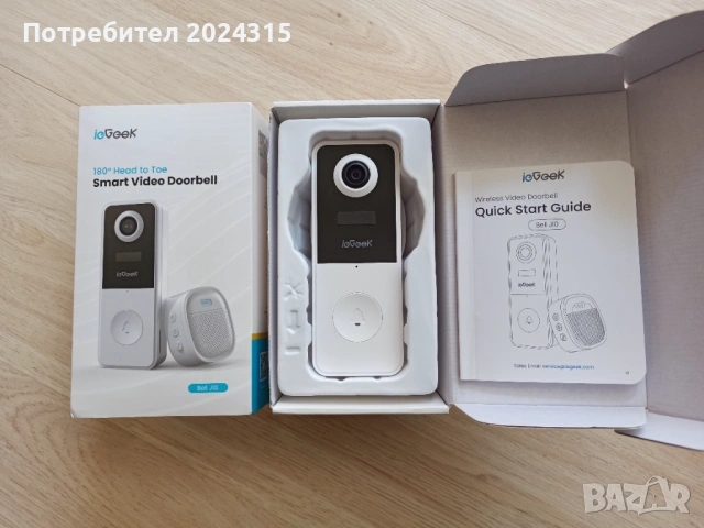 Продавам НОВ Kамера звънец ieGeek Bell J10 WIFI AI– Smart Video Doorbell, снимка 3 - IP камери - 54500501