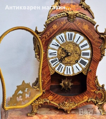 Настолен часовник -стил Луи XV ,Франция, снимка 3 - Стенни часовници - 54342331