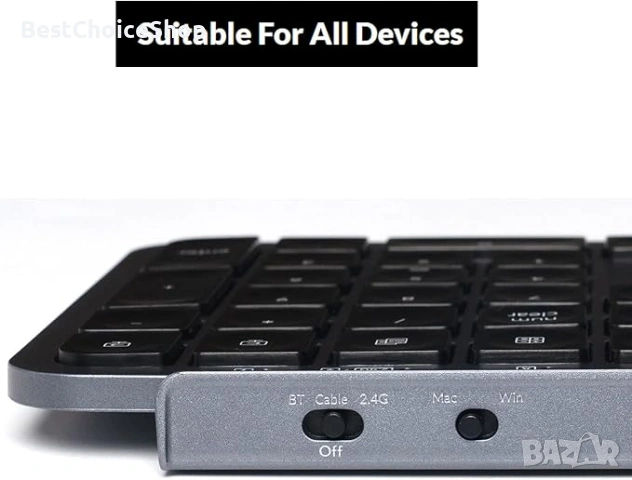 Keychron B1 Pro ултратънка безжична Bluetooth/2.4 G/кабелна, лека с 1200 часа живот на батерията, снимка 7 - Клавиатури и мишки - 55069692