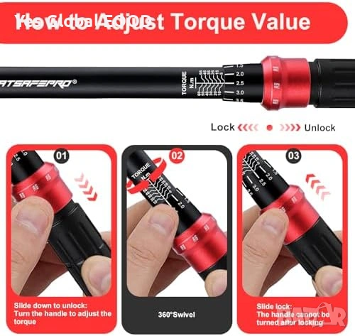ATsafepro динамометричен ключ 5-60Nm 3/8", снимка 4 - Ключове - 54761507