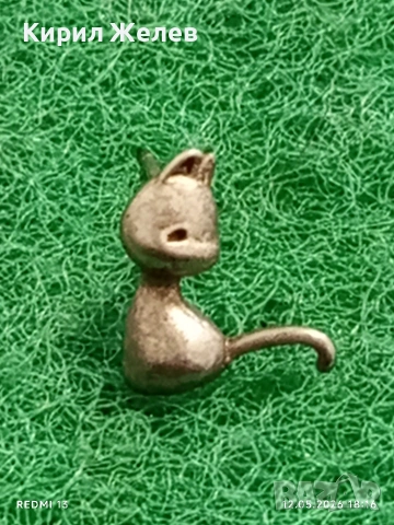 Винтидж сребърна обеца КОТКА 🐱 маисторска изработка 53195, снимка 2 - Обеци - 54525599