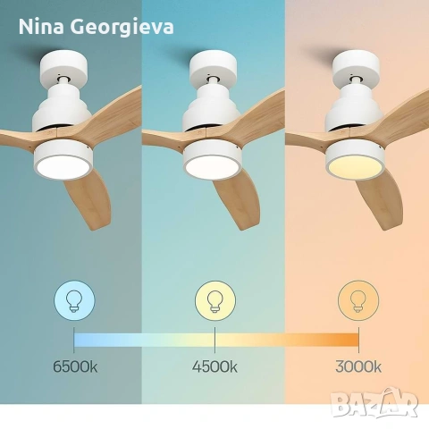 Таванен вентилатор с LED светлина -50% отстъпка - Brizy Bright Ceiling Fan, снимка 4 - Вентилатори - 54289938
