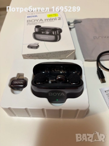 BOYA mini 2- безжична микрофонна система, снимка 3 - Микрофони - 54722565