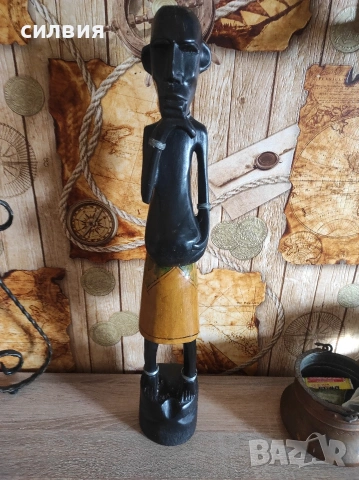 дървена статуетка , снимка 2 - Статуетки - 54080050