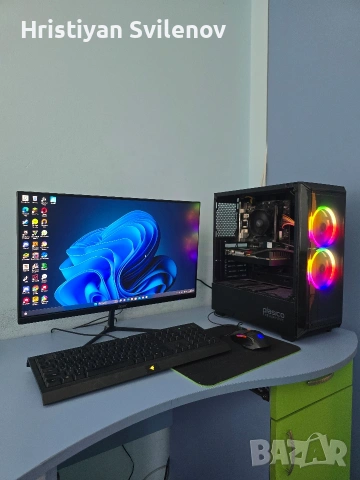 Компютър rtx3050 ryzen 5 4500 с монитор acer 180hz