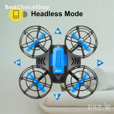 Мини дрон за деца с 3D обръщания и светлини – 2 батерии включени, снимка 5 - Дронове и аксесоари - 54020749