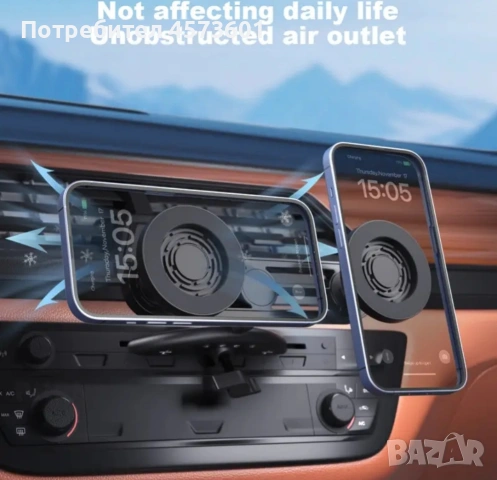 Магнитен държач за телефони за кола, поставя в CD слота, снимка 6 - Аксесоари и консумативи - 54090307