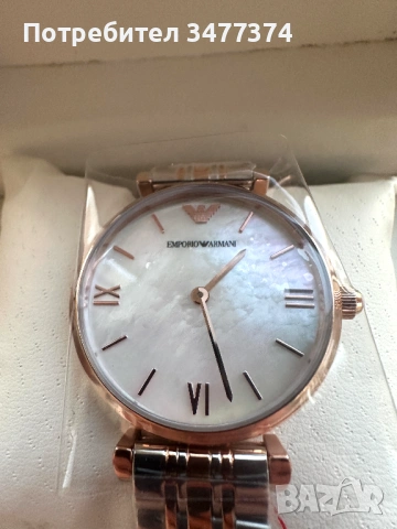 Emporio Armani Gianni T-Bar - Rose Gold - нов дамски часовник, снимка 4 - Дамски - 54743671