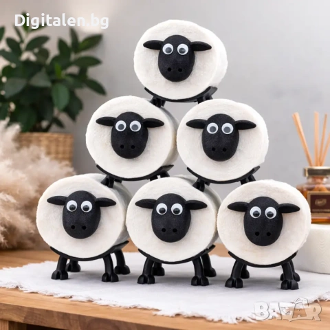 Държач за тоалетна хартия „Овцата Шон“ –  декорация за баня, снимка 3 - Други стоки за дома - 53958927