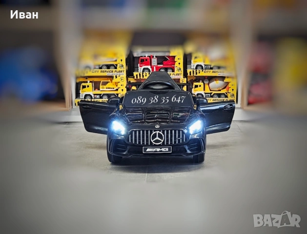 ТОП ЦЕНА!НОВО!Акумулаторна кола Mercedes GTR с МЕКИ ГУМИ,12V батерия,кожена седалка,дистанционно упр, снимка 5 - Детски велосипеди, триколки и коли - 54411072