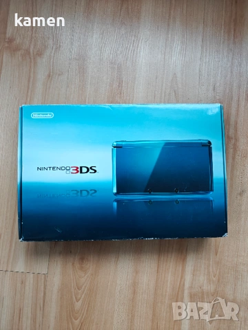 Неупотребяван Nintendo 3DS Aqua Blue (Пълен комплект, Оригинален модел)