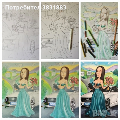 Ръчно Рисувани Карukamypu, снимка 8 - Картини - 55259878