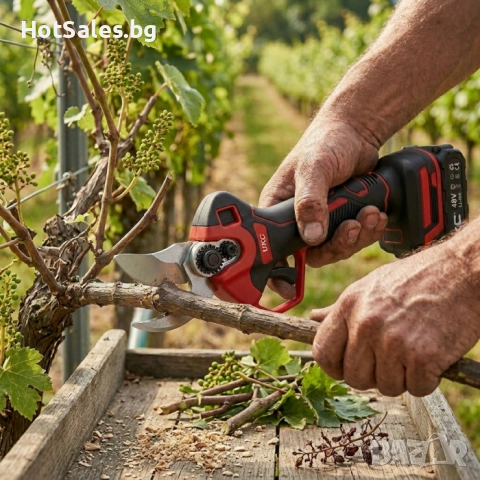 Акумулаторна лозарска ножица UKC 48V 8500, с две батерии, снимка 3 - Градинска техника - 54029072