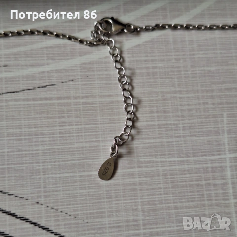 Чисто ново сребърно колие с детелини , снимка 3 - Колиета, медальони, синджири - 54604569