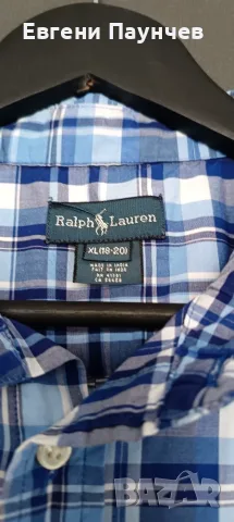 Ralph Lauren мъжка риза размер XL(M) син цвят отлично състояние , снимка 4 - Ризи - 55408148