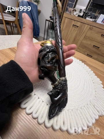 Колекционерска , уникална лула - дърворезба ., снимка 4 - Антикварни и старинни предмети - 54160376