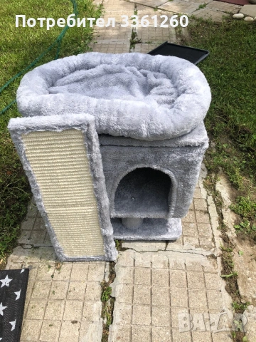 Котешка къщичка с драскалка  и легло, снимка 3 - За котки - 54602956
