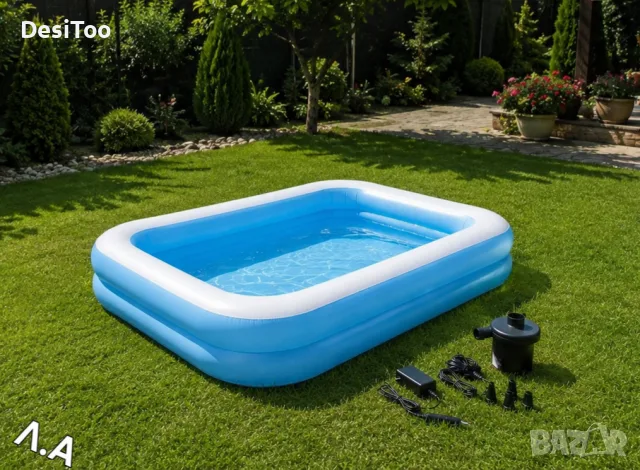 ❗️ПРОМОЦИЯ❗️ 🏖️💦 Надуваем семеен басейн 200×150 см – идеален за летните дни! ☀️👨‍👩‍👧‍👦
