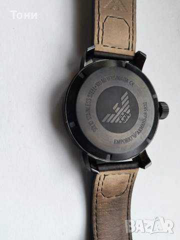 Мъжки кварцов аналогов часовник Armani Sport с гривна от телешка кожа AR5832, снимка 10 - Мъжки - 54013153