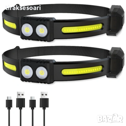 LED челник 2в1 COB XPE със сензор 500lm USB акумулаторен CB-6808A-1, снимка 2 - Аксесоари и консумативи - 54476897