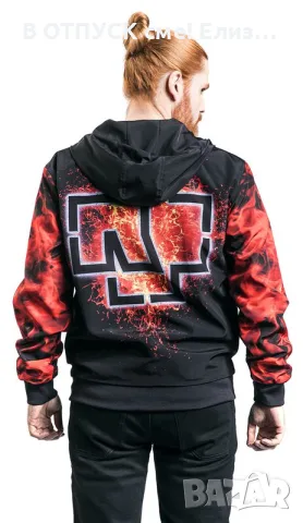 Яке ветровка оригинално пламъци "Lava Logo" Windbreaker black-red by Rammstein 