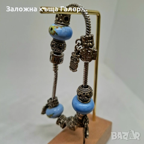 Сребърна гривна с висулки – стилна и впечатляваща, снимка 2 - Гривни - 54216319