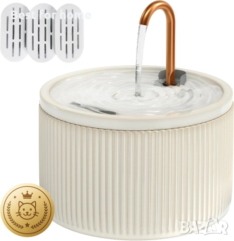 Керамичен фонтан за котки DOOOB, 2.1L/71oz керамични фонтани за котки, автоматичен фонтан за котки