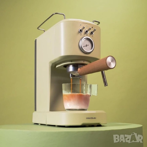 еспресо машина Cecotec Power Espresso 20 Retro Green, снимка 4 - Кафемашини - 54962984
