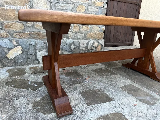 Голяма трапезна маса от масивен дъб – rustic / farmhouse style, снимка 2 - Маси - 55379303