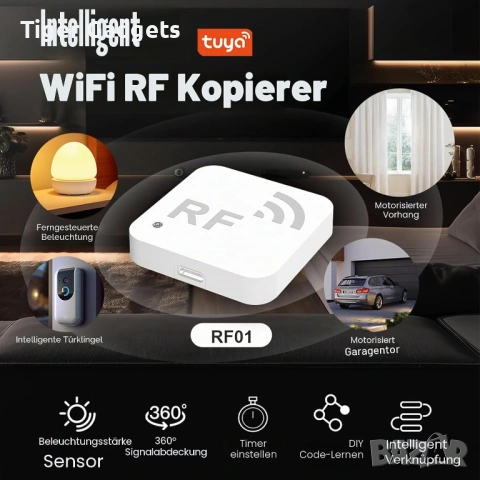 WIOONI Smart RF Hub – WiFi RF Контролер с датчик за осветеност, Tuya Smart Life, Alexa и Google Home, снимка 2 - Друга електроника - 54943524