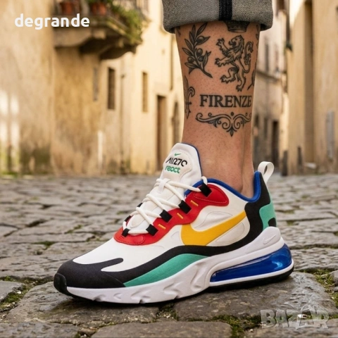 👟Мъжки Маратонки Nike Air Max 270 React – Мултицветен „Bauhaus“ дизайн   