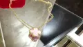 Van Cleef & Arpels VCA Gold Pink Opal Vintage Alhambra Clover Дамско Колие, снимка 4