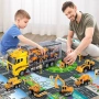 4740 Детски камион органайзер със строителни машини – безопасна игра от нетоксична пластмаса, снимка 3