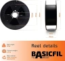 Филамент за 3D принтер BASICFIL PET 2.85 мм 2.3 кг, бял, снимка 2